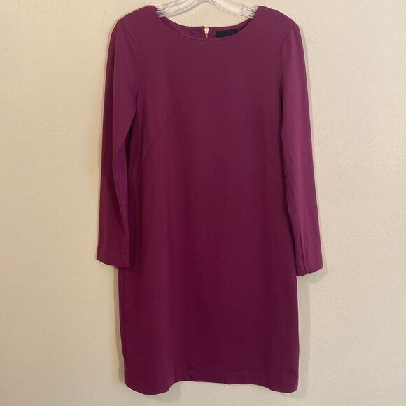 Cynthia Rowley Soft Stretch Burgundy Plum Long Sleeve Shift Dress Sz‎ 4 - Picture 1 of 8